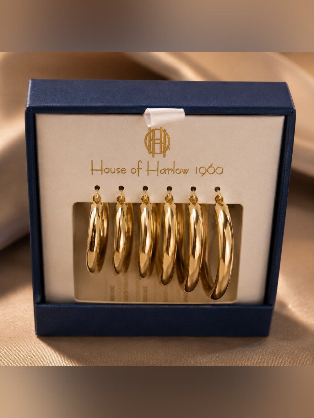 House of Harlow 1960 Gold Tone Multi Hoop Earring Set